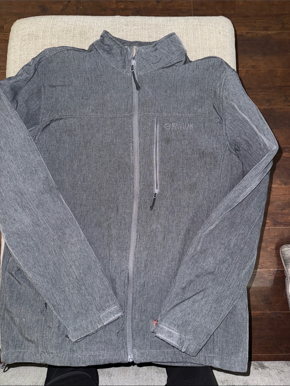 Magellan Outdoors Men's Heather Gray Full-Zip Performance Jacket